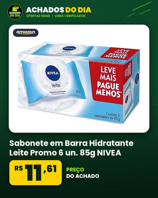 Sabonete em Barra Hidratante Leite Promo 6 un. 85g NIVEA