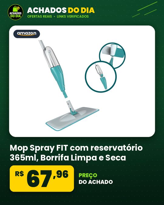 Mop Spray FIT com reservatório 365ml, Borrifa Limpa e Seca, MOP0556, Flash Limp