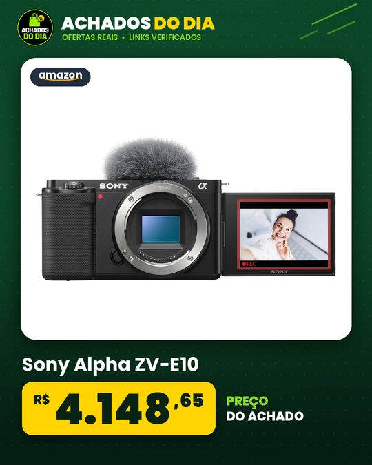 Sony Alpha ZV-E10 - Câmera Vlog sem espelho com lente intercambiável APS-C - Preta