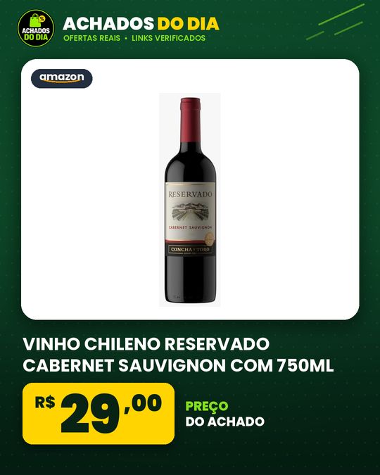 VINHO CHILENO RESERVADO CABERNET SAUVIGNON COM 750ML