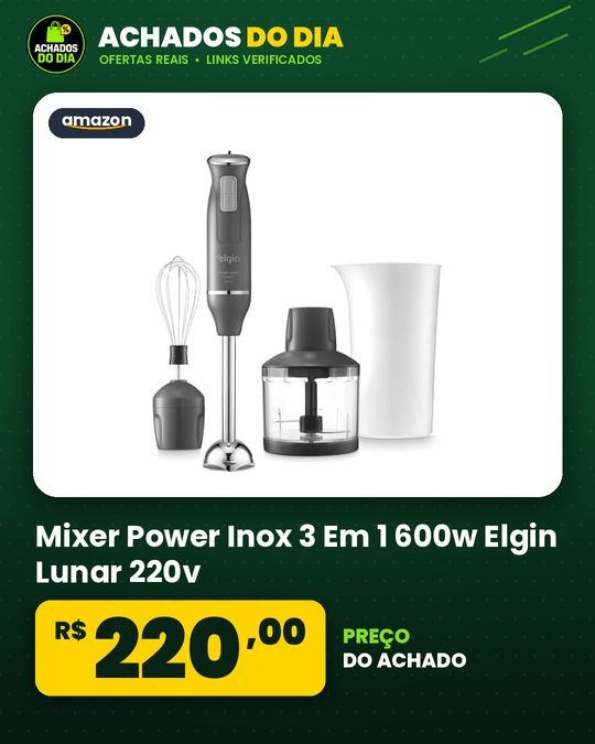 Mixer Power Inox 3 Em 1 600w Elgin Lunar 220v