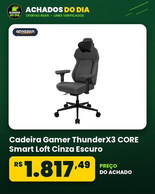 Cadeira Gamer ThunderX3 CORE Smart Loft Cinza Escuro