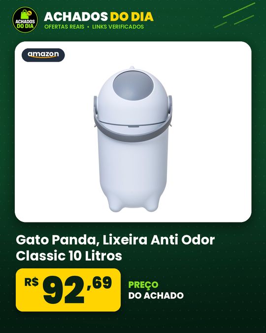 Gato Panda, Lixeira Anti Odor Classic 10 Litros, Design Compacto e Higiênico, Fácil de Limpar