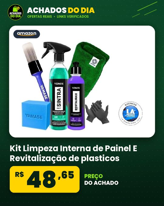 Kit Limpeza Interna de Painel E Revitalização de plasticos Restaurax 240ML Sintra Fast Vonixx Acessorios Yamase